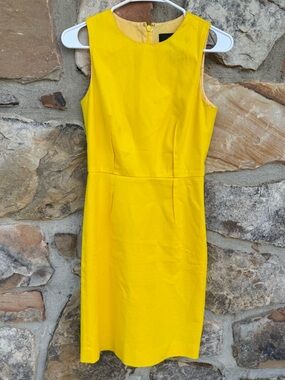 J. Crew Bright Yellow Sleeveless Knee Length Dress 0